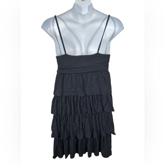 J. Crew Tiered Mini Tank Dress Black Blue Grey Summer Size Large Stretchy - Picture 7 of 11